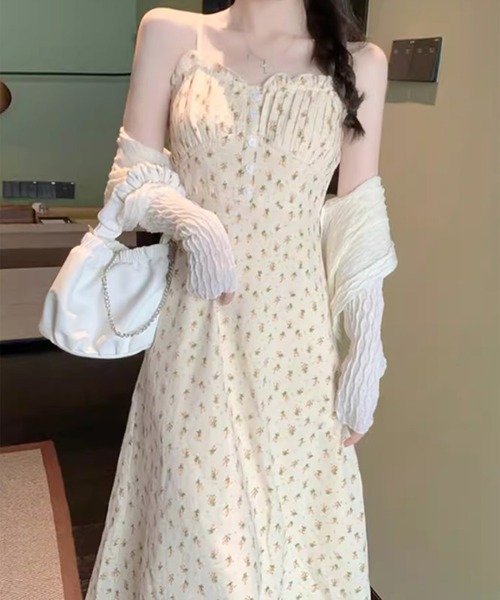 Chick(チック)の「Frill Flower Camisole Dress / フリル花柄キャミワンピース(ワンピース・レディース・イエロー・S/M)」の15枚目の写真
