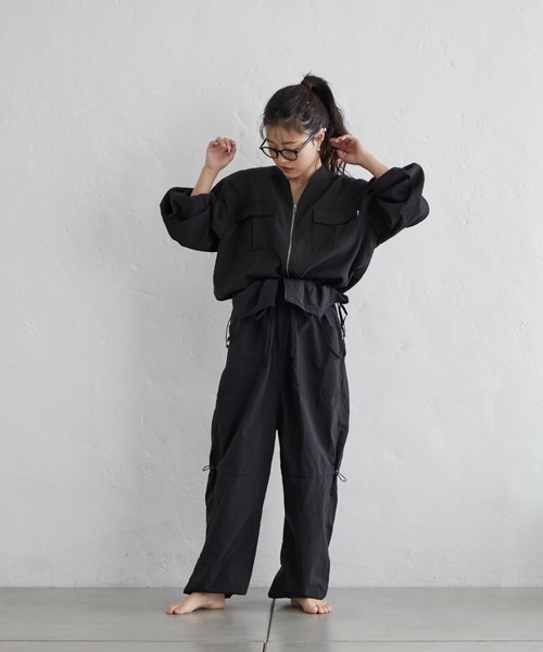 Franklin Climbing(フランクリンクライミング)の「【Retreat】ギャザーカーゴサロペット《UVカット・撥水》(サロペット/オーバーオール・レディース・ブラック/ベージュ・ONE SIZE)」の18枚目の写真