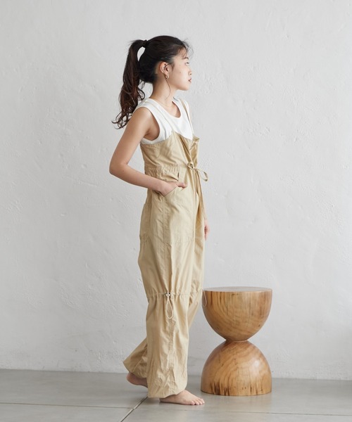 Franklin Climbing(フランクリンクライミング)の「【Retreat】ギャザーカーゴサロペット《UVカット・撥水》(サロペット/オーバーオール・レディース・ブラック/ベージュ・ONE SIZE)」の10枚目の写真