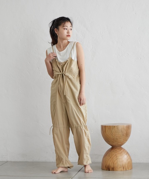 Franklin Climbing(フランクリンクライミング)の「【Retreat】ギャザーカーゴサロペット《UVカット・撥水》(サロペット/オーバーオール・レディース・ブラック/ベージュ・ONE SIZE)」の14枚目の写真