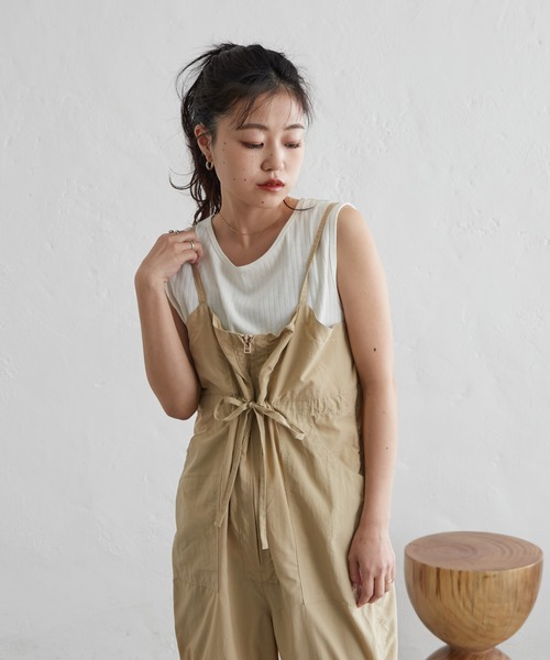 Franklin Climbing(フランクリンクライミング)の「【Retreat】ギャザーカーゴサロペット《UVカット・撥水》(サロペット/オーバーオール・レディース・ブラック/ベージュ・ONE SIZE)」の15枚目の写真