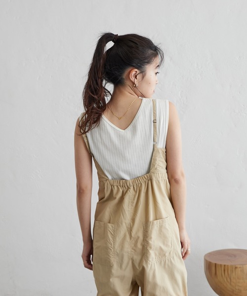 Franklin Climbing(フランクリンクライミング)の「【Retreat】ギャザーカーゴサロペット《UVカット・撥水》(サロペット/オーバーオール・レディース・ブラック/ベージュ・ONE SIZE)」の17枚目の写真