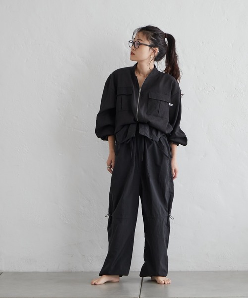 Franklin Climbing(フランクリンクライミング)の「【Retreat】ギャザーカーゴサロペット《UVカット・撥水》(サロペット/オーバーオール・レディース・ブラック/ベージュ・ONE SIZE)」の22枚目の写真