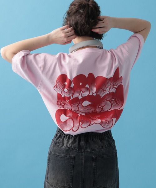 PBLIM（ページボーイリム）の「PBLIM/スネークハッポウロゴＴ（Tシャツ/カットソー・レディース・オフホワイト/ブルー/ブラック/グリーン/ピンク/ネイビー/オレンジ・MEDIUM/LARGE）」の2枚目の写真