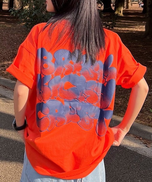 PBLIM（ページボーイリム）の「PBLIM/スネークハッポウロゴＴ（Tシャツ/カットソー・レディース・オフホワイト/ブルー/ブラック/グリーン/ピンク/ネイビー/オレンジ・MEDIUM/LARGE）」の7枚目の写真