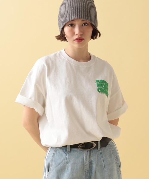 PBLIM（ページボーイリム）の「PBLIM/スネークハッポウロゴＴ（Tシャツ/カットソー・レディース・オフホワイト/ブルー/ブラック/グリーン/ピンク/ネイビー/オレンジ・MEDIUM/LARGE）」の12枚目の写真