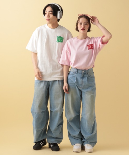 PBLIM（ページボーイリム）の「PBLIM/スネークハッポウロゴＴ（Tシャツ/カットソー・レディース・オフホワイト/ブルー/ブラック/グリーン/ピンク/ネイビー/オレンジ・MEDIUM/LARGE）」の9枚目の写真