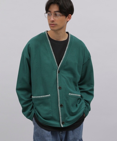 LAKOLE(ラコレ)の「ミニワッフルステッチカーディガン / 107471(カーディガン/ボレロ・メンズ・グリーン/ブラック/アイボリー/イエロー・LARGE/MEDIUM)」の5枚目の写真