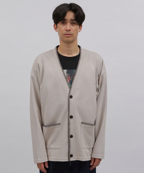 LAKOLE(ラコレ)の「ミニワッフルステッチカーディガン / 107471(カーディガン/ボレロ・メンズ・グリーン/ブラック/アイボリー/イエロー・LARGE/MEDIUM)」の7枚目の写真