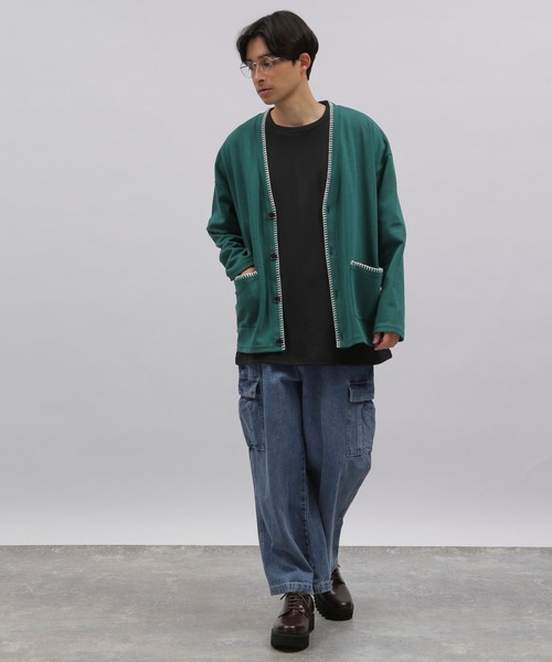 LAKOLE(ラコレ)の「ミニワッフルステッチカーディガン / 107471(カーディガン/ボレロ・メンズ・グリーン/ブラック/アイボリー/イエロー・LARGE/MEDIUM)」の19枚目の写真