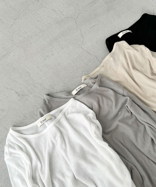 CANAL JEAN（キャナルジーン）の「El mar　テンセルシアーロンT（Tシャツ/カットソー・レディース・ライトグレー/アイボリー/ライトベージュ/ブラック・ONE SIZE）」の5枚目の写真