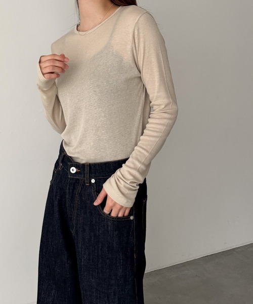 CANAL JEAN（キャナルジーン）の「El mar　テンセルシアーロンT（Tシャツ/カットソー・レディース・ライトグレー/アイボリー/ライトベージュ/ブラック・ONE SIZE）」の17枚目の写真