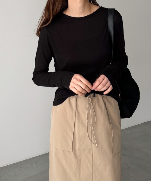 CANAL JEAN（キャナルジーン）の「El mar　テンセルシアーロンT（Tシャツ/カットソー・レディース・ライトグレー/アイボリー/ライトベージュ/ブラック・ONE SIZE）」の9枚目の写真