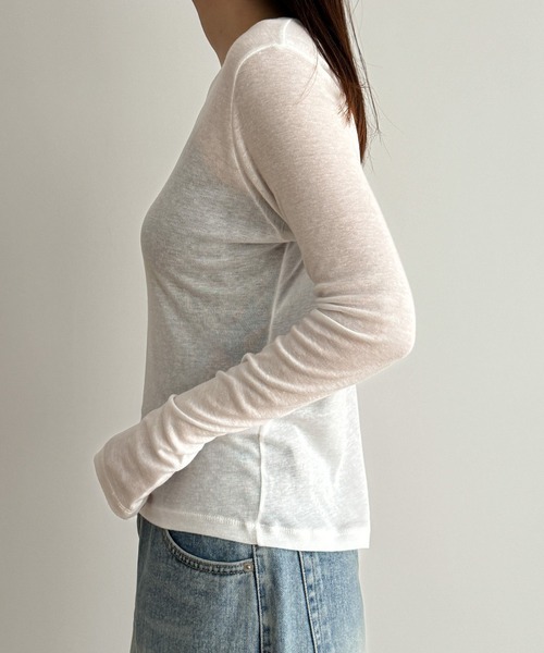 CANAL JEAN（キャナルジーン）の「El mar　テンセルシアーロンT（Tシャツ/カットソー・レディース・ライトグレー/アイボリー/ライトベージュ/ブラック・ONE SIZE）」の20枚目の写真