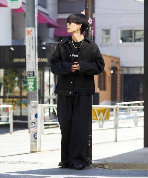 PUBLUX（パブリュクス）の「PUBLUX/パブリュクス ワイドビッグデニムジャケット/デニム/セットアップ対応(限定展開)（デニムジャケット・メンズ・ブルー/チャコールグレー/ブラック・SMALL/MEDIUM/LARGE）」の9枚目の写真