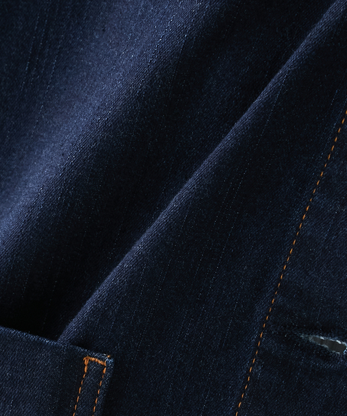 Petit Honfleur（プチオンフルール）の「ノーカラーデニムジャケット（デニムジャケット・レディース・ネイビー/ブルー・9号/11号/13号）」の15枚目の写真