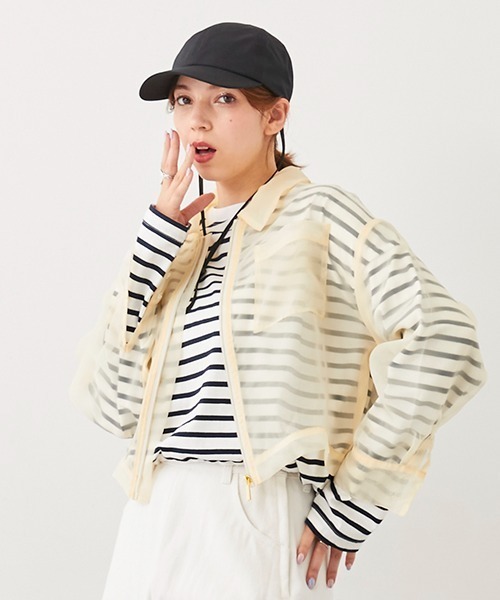 petit main LIEN（プティマインリアン）の「【LADIES】シアーシャツジャケット（シャツ/ブラウス・レディース・ホワイト/グレー/レモンイエロー・FREE）」の5枚目の写真