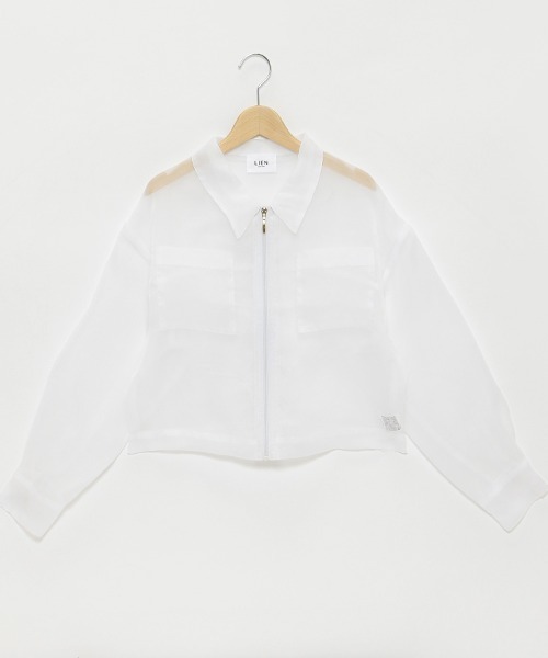 petit main LIEN（プティマインリアン）の「【LADIES】シアーシャツジャケット（シャツ/ブラウス・レディース・ホワイト/グレー/レモンイエロー・FREE）」の13枚目の写真