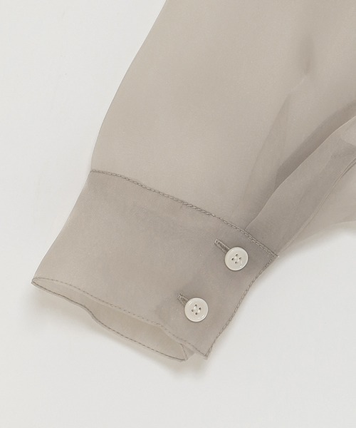 petit main LIEN（プティマインリアン）の「【LADIES】シアーシャツジャケット（シャツ/ブラウス・レディース・ホワイト/グレー/レモンイエロー・FREE）」の18枚目の写真