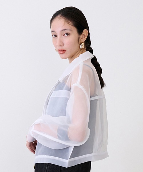 petit main LIEN（プティマインリアン）の「【LADIES】シアーシャツジャケット（シャツ/ブラウス・レディース・ホワイト/グレー/レモンイエロー・FREE）」の21枚目の写真
