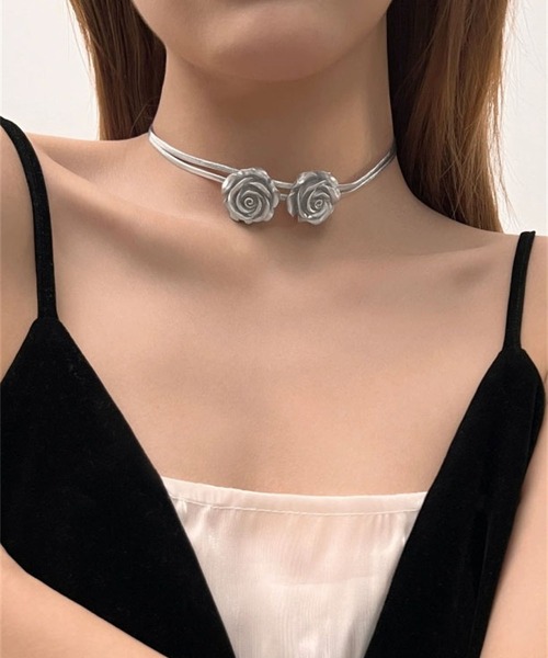 セール】布芸バラの花チョーカー（チョーカー）｜LA VORAGINE（ラ