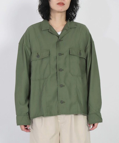 D.M.G.（ドミンゴ）の「[D.M.G. / ディーエムジー] テンセルバックサテン ファティーグジャケット（その他アウター・レディース・オリーブ/ベージュ・FREE）」の14枚目の写真