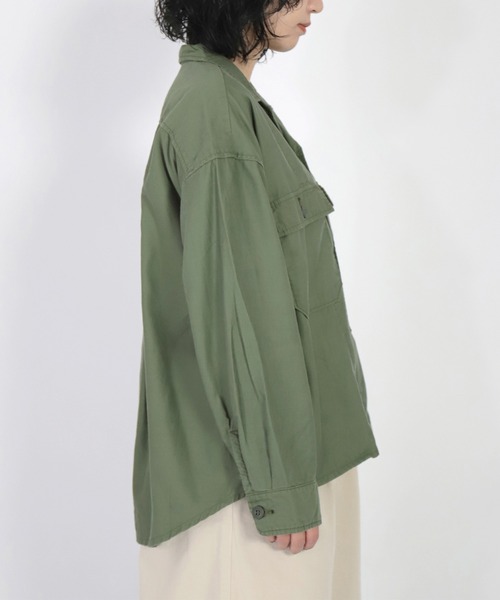 D.M.G.（ドミンゴ）の「[D.M.G. / ディーエムジー] テンセルバックサテン ファティーグジャケット（その他アウター・レディース・オリーブ/ベージュ・FREE）」の19枚目の写真