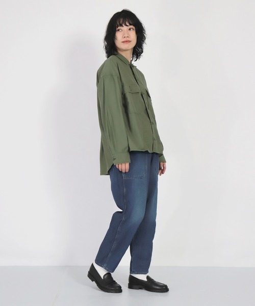 D.M.G.（ドミンゴ）の「[D.M.G. / ディーエムジー] テンセルバックサテン ファティーグジャケット（その他アウター・レディース・オリーブ/ベージュ・FREE）」の16枚目の写真