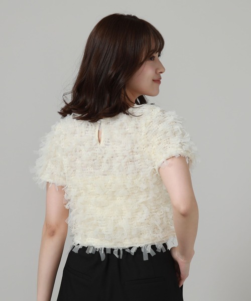 archives(アルシーヴ)の「リボンチュールコンパクトTOPS(Tシャツ/カットソー・レディース・オフホワイト/ブラック/アイボリー・MEDIUM)」の22枚目の写真