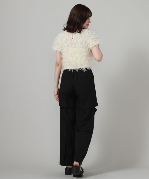 archives(アルシーヴ)の「リボンチュールコンパクトTOPS(Tシャツ/カットソー・レディース・オフホワイト/ブラック/アイボリー・MEDIUM)」の17枚目の写真