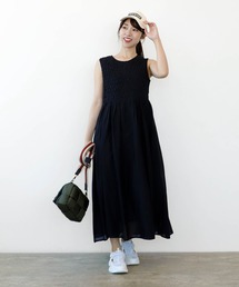コットンボイルスモッキングワンピース