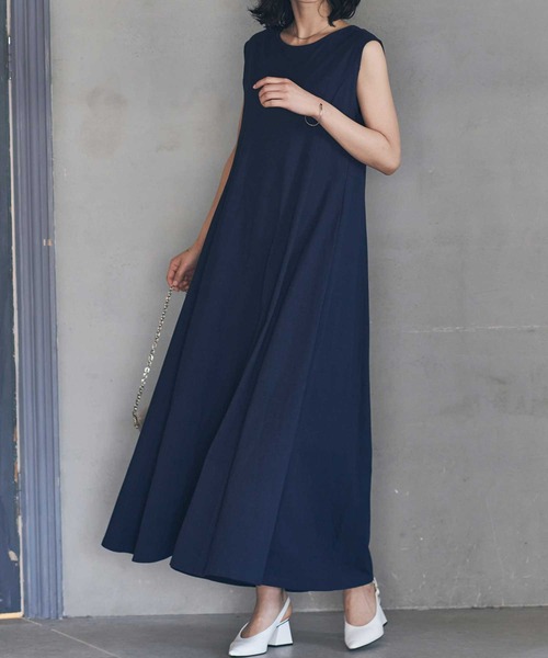 RANAN（ラナン）の「華奢見え！綿100％フレアーロングワンピース(125丈)（ワンピース・レディース・レンガ/ブラック/モカ/ネイビー・LL/M/L/3L）」の12枚目の写真