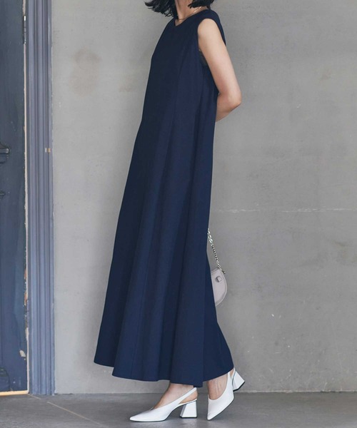 RANAN（ラナン）の「華奢見え！綿100％フレアーロングワンピース(125丈)（ワンピース・レディース・レンガ/ブラック/モカ/ネイビー・LL/M/L/3L）」の15枚目の写真