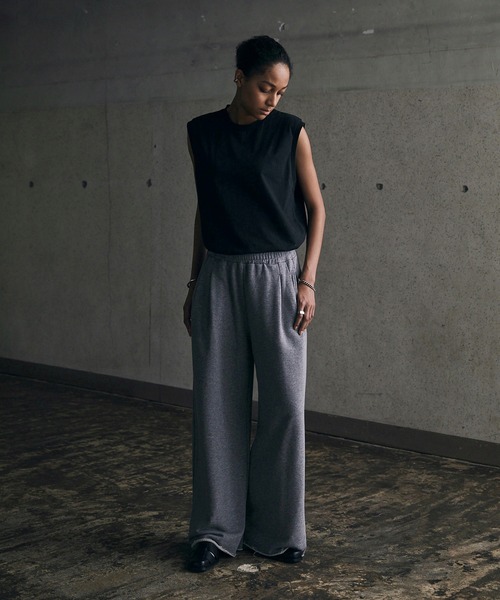 CALLNE（カルネ）の「【CALLNE】Cotton Basic Sleeveless Tee/コットン ベーシック ノースリーブT （抗菌＆防臭）（Tシャツ/カットソー・メンズ・ホワイト/ブラック・M/L）」の3枚目の写真