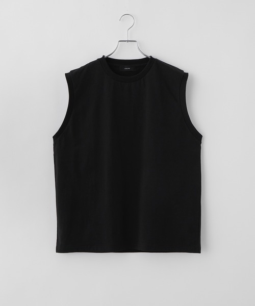 CALLNE（カルネ）の「【CALLNE】Cotton Basic Sleeveless Tee/コットン ベーシック ノースリーブT （抗菌＆防臭）（Tシャツ/カットソー・メンズ・ホワイト/ブラック・M/L）」の16枚目の写真