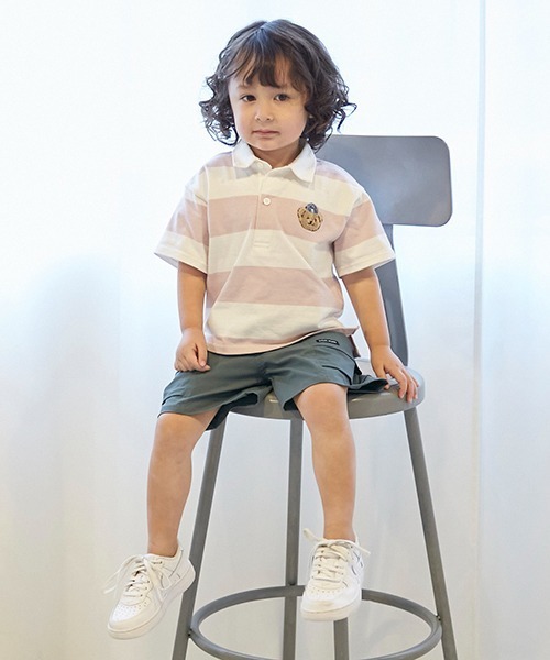 petit main（プティマイン）の「【リンク】太ボーダーラガーシャツ(キッズ)（Tシャツ/カットソー・キッズ・ネイビー/イエロー/ライトピンク/ブルー/ベージュ・90cm/80ｃｍ/130cm/120cm/100cm/110cm）」の22枚目の写真