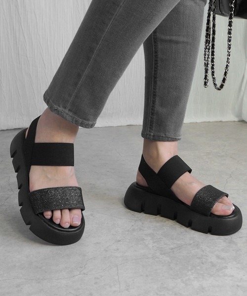 minia（ミニア）の「グリッターゴムスポサン（サンダル・レディース・ブラック/シルバー/ゴールド・S/M/L/LL）」の11枚目の写真