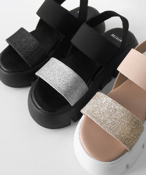 minia（ミニア）の「グリッターゴムスポサン（サンダル・レディース・ブラック/シルバー/ゴールド・S/M/L/LL）」の22枚目の写真