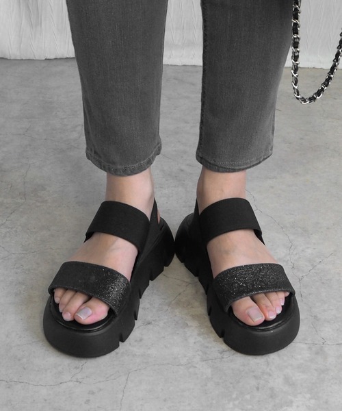 minia（ミニア）の「グリッターゴムスポサン（サンダル・レディース・ブラック/シルバー/ゴールド・S/M/L/LL）」の8枚目の写真