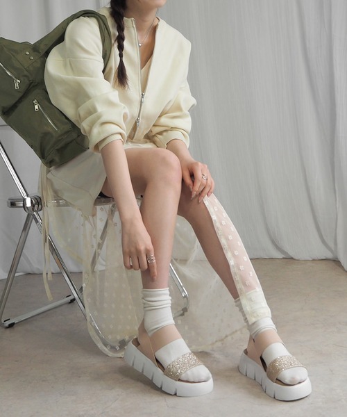 minia（ミニア）の「グリッターゴムスポサン（サンダル・レディース・ブラック/シルバー/ゴールド・S/M/L/LL）」の6枚目の写真