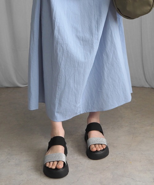 minia（ミニア）の「グリッターゴムスポサン（サンダル・レディース・ブラック/シルバー/ゴールド・S/M/L/LL）」の21枚目の写真