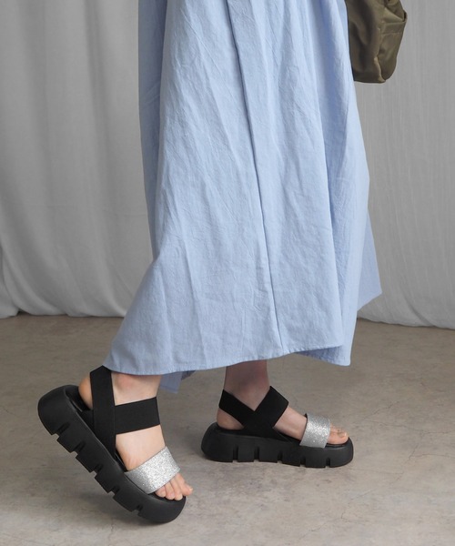 minia（ミニア）の「グリッターゴムスポサン（サンダル・レディース・ブラック/シルバー/ゴールド・S/M/L/LL）」の20枚目の写真