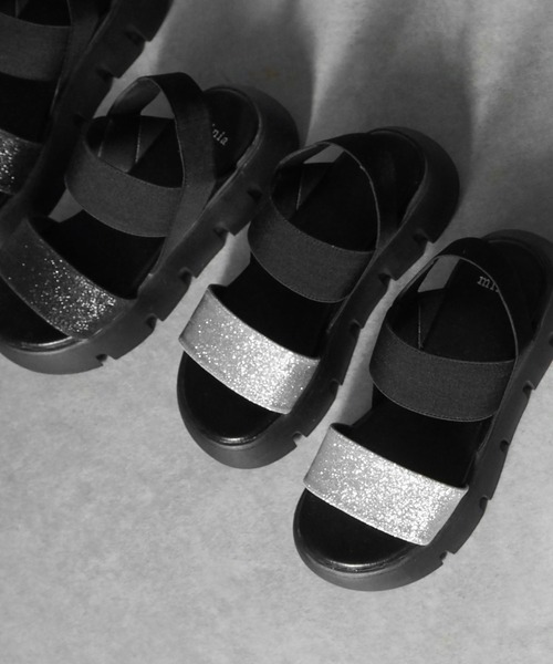 minia（ミニア）の「グリッターゴムスポサン（サンダル・レディース・ブラック/シルバー/ゴールド・S/M/L/LL）」の16枚目の写真