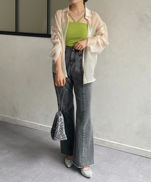 Thevon（ゼボン）の「ホルターネックカップ付きキャミ（キャミソール・レディース・ブラック/オフホワイト/ベージュ/グリーン・FREE）」の10枚目の写真