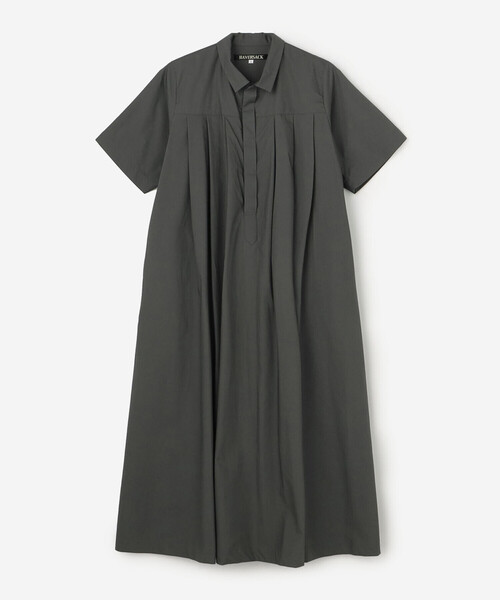 HAVERSACK（ハバーザック）の「HAVERSACK | 〈別注〉半袖シャツワンピース WOMEN（ワンピース・レディース・ブラック/チャコール・1）」の8枚目の写真