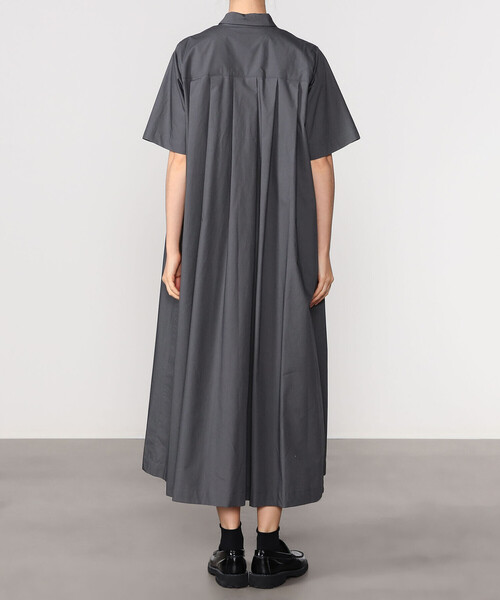 HAVERSACK（ハバーザック）の「HAVERSACK | 〈別注〉半袖シャツワンピース WOMEN（ワンピース・レディース・ブラック/チャコール・1）」の7枚目の写真