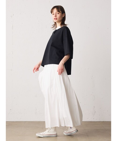 midiumi ポロシャツ ホワイト MidiUmi（ミディウミ）の「MidiUmi ハーフスリーブポロシャツ（T