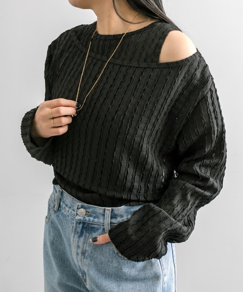 mline（エムライン）の「【3色展開】[mline]タンクSETレースプルオーバー（Tシャツ/カットソー・レディース・グリーン/ブラック/アイボリー・FREE）」の3枚目の写真