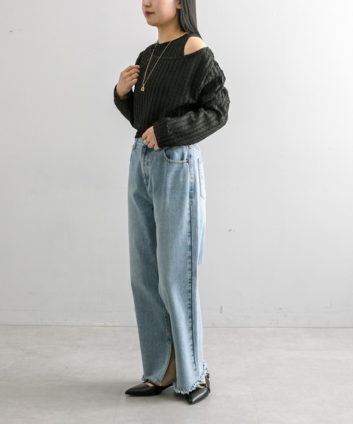 mline（エムライン）の「【3色展開】[mline]タンクSETレースプルオーバー（Tシャツ/カットソー・レディース・グリーン/ブラック/アイボリー・FREE）」の13枚目の写真