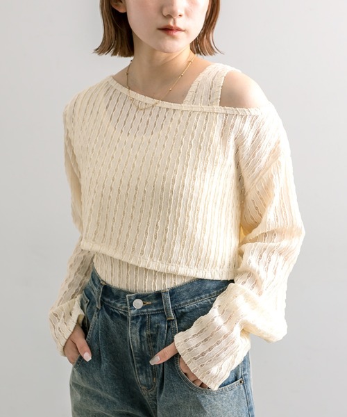 mline（エムライン）の「【3色展開】[mline]タンクSETレースプルオーバー（Tシャツ/カットソー・レディース・グリーン/ブラック/アイボリー・FREE）」の18枚目の写真